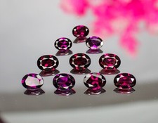 Mind Blowing 100% Natural Rhodolite Garnet Pink Oval Faceted Lot, 7mm to 8mm. picture
