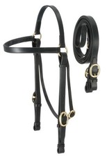 Tough-1 Black Leather Horse Sized Barco Bridle 73-100 picture