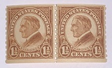 Travelstamps: 1923-1929 US Stamps Scott #598 Harding Coil Pair MNH OG Perf 10 picture