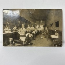 RPPC Barbershop And Barbers In Uniform picture