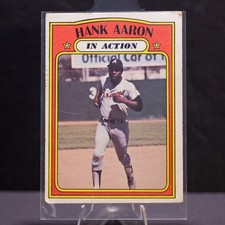 1972 Topps Hank Aaron #300 In Action Braves HOF Vivid Color Corner Wear Free S&H picture