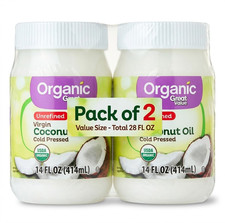 2 PK Great Value Organic Unrefined Virgin Coconut Oil, 14 fl oz  picture