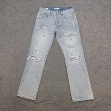 PACSUN Jeans Women's Size 30 Light Wash Distressed Loose Cotton Raw Hem picture