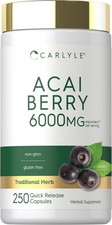 Acai Berry Capsules | 6000mg | 250 count | Non-GMO & Gluten Free | by Carlyle picture