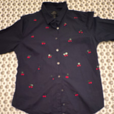 J.Crew Women’s Slim  Button-Down Cherry Embroidery Sz 12 picture