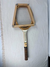 Vintage Dunlop Wooden Tennis Racquet w/ Original Wood Press Excellent Condition picture
