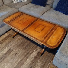 1950s Heritage Henredon Mahogany and Leather Drop-Leaf Coffee Table picture