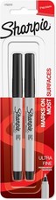 Permanent Markers, Ultra Fine Point, Black, 2 Count - Home, School, Office picture