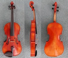 RESTORED ANTIQUE 4/4 VIOLIN MADE IN GERMANY STRADIVARIUS COPY W/NEW CASE C-1920 picture