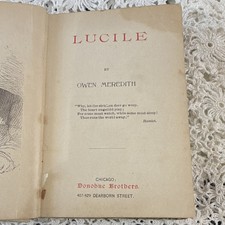 1900s Lucile by Owen Meredith Hardcover Illus Donohue Brothers Chicago Poetry picture