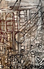 Mixed Media drawing on paper by Dutch outsider artist Jaco Kranendonk picture