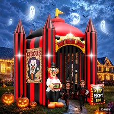 Kalolary 12FT Tall Halloween Inflatables Scary Clown Arch Haunted House picture