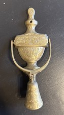 VTG Brass Bell Door Knocker Bells of Sarna Floral Antique engraved India C7846 picture