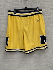 Vintage Nike Michigan Wolverines Shorts Sz S (32) Yellow Stitch Swoosh Fab 5 90s picture