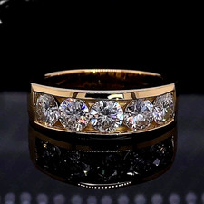IGI 2.50Ctw Round EF VS1 Lab Grown Diamond Men's Engagement Ring 14k Yellow Gold picture