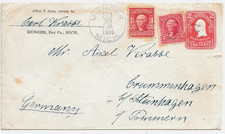 1905 - Munger, Michigan - Doane Type 2/3 - to Germany -Earliest Known Usage picture
