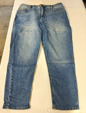 Lee Riders Women's High Rise Relaxed Skinny Light Wash Blue Jeans 16 picture