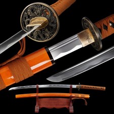 Japanese Katana Twin Azure Dragon Hand Forged High Carbon Steel Full Tang picture