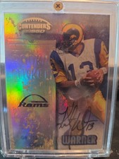 1999 PLAYOFF CONTENDERS SSD KURT WARNER RC AUTO #146 SCREWDOWN RAMS CHAMPION KW picture