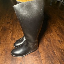 Aigle Coupe Saumur Black Rubber Equestrian Riding Boots Made in France Size 39 picture
