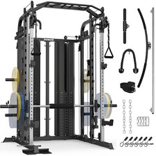 Smith Machine with 160kg Weight Stacks Power Cage Rack Cable Crossover Machine picture