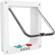 Cat Door Flap 4-Way Lock Pet Door for Interior Exterior Doors Sliding Doors Medi picture
