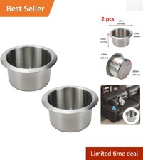 2-Pack Stylish Stainless Steel Cup Holders: Ideal for Home and Automotive Use picture