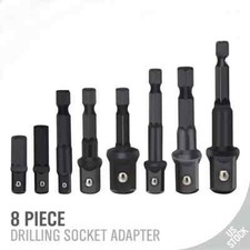 8Pcs Socket Adapter Impact Hex Shank Drill Bits Power Extension Bar 1/4 3/8 1/2 picture