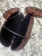 502-23 Maui Jim Rimless Rectangle Polarized Sunglasses Rose Lenses Black Metal picture