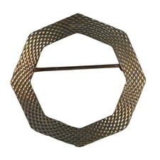 Vintage 14k Yellow Gold 3.18g Octagon Pin/Brooch picture