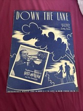 1950 DOWN THE LANE Sheet Music RUSS MORGAN Cover Howe Burns Broadcast Music SM1 picture