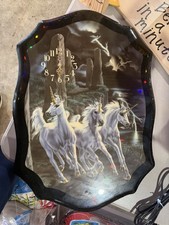 Vintage 80s Unicorn Clock And 3 Way Touch Lamp picture
