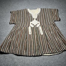 Vintage Ghana Smock Mens XL Fugu Batakari Hand Woven Striped African Tunic picture