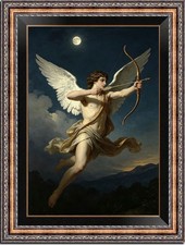 Hand Painted Oil Reproduction Cupid at Night Classical Angel Canvas Wall Art picture