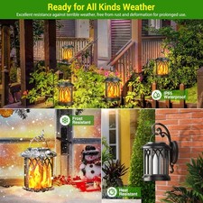 GENERIC 4 PACK SOLAR LANTERN OUTDOOR LIGHTS UPGRADED FLICKERING FLAME -  BLACK picture