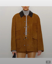 NWT Reformation Veda Solstice Brown Jacket XS Suede Leather Collar Pockets picture