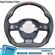Real Carbon Fiber Steering Wheel For Audi B7 A3 A4 A5 Q7 S4 S5 RS4 RS5 2004-2012 picture