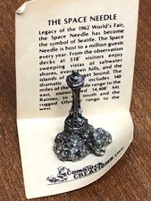 VINTAGE Space Needle Pewter Seattle fools gold ? Geode Crystal Souvenir Trinket picture