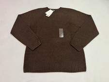 Uniqlo 3D Knit Crewneck Sweater Mens Sz M Brown Wool Blend NWT picture