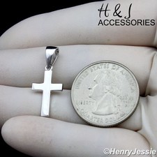MEN WOMEN 925 STERLING SILVER PLAIN SIMPLE SMALL CROSS CHARM PENDANT*ASP573 picture