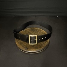 Galls Off Duty Belt Size 32” Plain Black Leather w/ Chrome Buckle LP1213 Law Pro picture