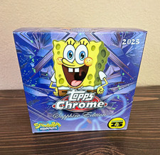 Topps 2025 Chrome Sapphire SpongeBob SquarePants Open Box, Empty Packs picture