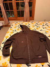 Ariat Rebar Men’s Brown Hooded Full Zip Lined Jacket 2XL Regular Fit picture