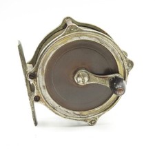 Vintage Raised-Pillar Fly Fishing Reel. Caged-Arbor. Frederick Malleson? 3 1/8