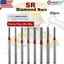US Dental Diamond Bur Fine Straight Round Polishing For High Speed Friction Grip picture