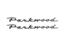 1959 Chevy Parkwood Wagon Front Fender Script PAIR picture