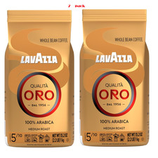 Lavazza QualitÃ Oro Whole Bean Blend, Medium Roast, 2.2 Pound (Pack of 2) NEW picture