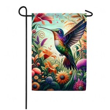 Hummingbird Floral Paradise Flag Graden Flag picture
