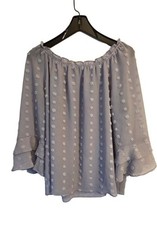 Blooming Jelly Off-Shoulder Swiss Dot Long Sleeve Top picture