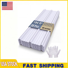 20 Pcs Ribbed Steel Roof Panels 59.1x19.8 in 163 Sq Ft Galvanized Metal picture